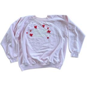 Somebody in Texas Loves Me Vintage Crewneck Sweatshirt Pink Vintage Hanes XL